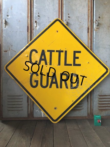 画像1: Vintage Road Sign CATTLE GUARD (T625) (1)