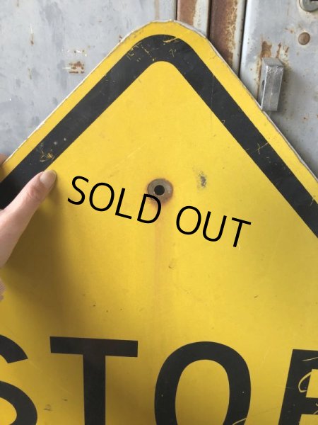 画像2: Vintage Road Sign STOP AHEAD (T652) (2)