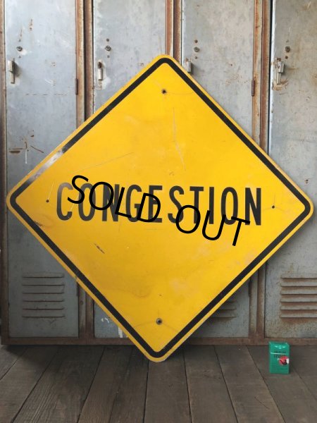 画像1: Vintage Road Sign CONGESTION (T622) (1)