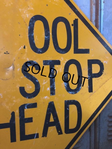 画像4: Vintage Road Sign SCHOOL BUS STOP AHEAD (T629) (4)