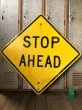 画像1: Vintage Road Sign STOP AHEAD (T652) (1)