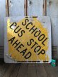 画像6: Vintage Road Sign SCHOOL BUS STOP AHEAD (T626) (6)