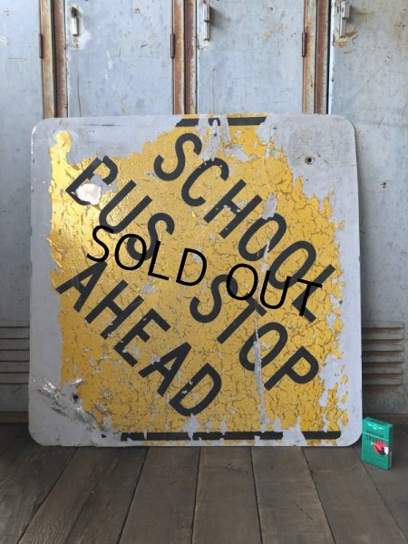 画像6: Vintage Road Sign SCHOOL BUS STOP AHEAD (T626) (6)