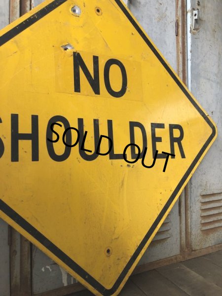 画像4: Vintage Road Sign NO SHOULDER (T643) (4)