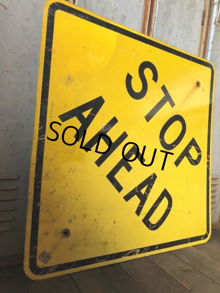 画像6: Vintage Road Sign STOP AHEAD (T652) (6)