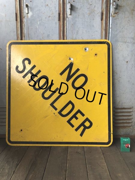 画像6: Vintage Road Sign NO SHOULDER (T643) (6)