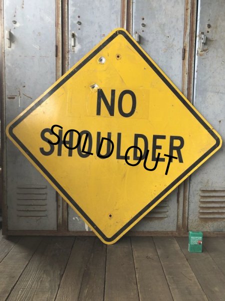 画像1: Vintage Road Sign NO SHOULDER (T643) (1)