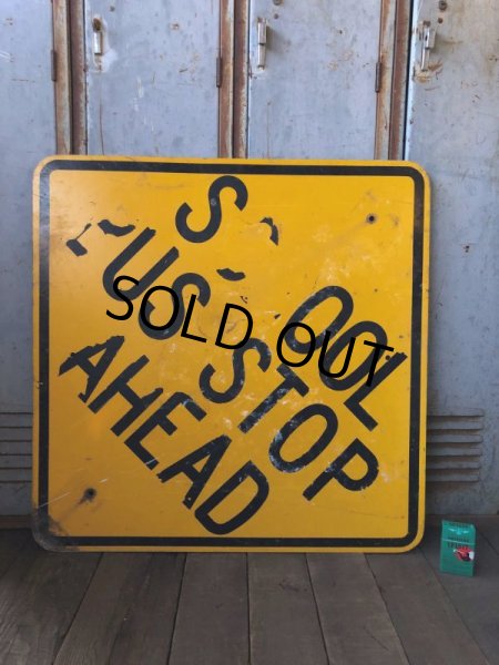 画像5: Vintage Road Sign SCHOOL BUS STOP AHEAD (T629) (5)