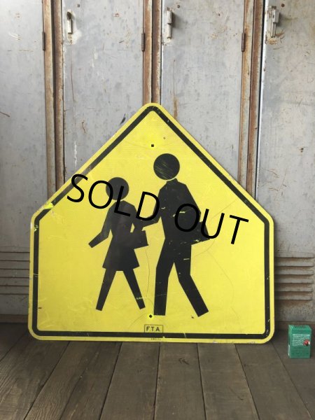 画像1: Vintage Road Sign CROSS WALK (T638) (1)