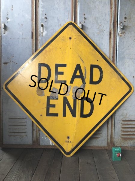 画像1: Vintage Road Sign DEAD END (T641) (1)