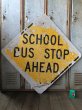 画像1: Vintage Road Sign SCHOOL BUS STOP AHEAD (T626) (1)