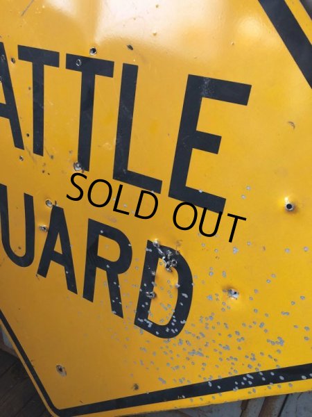 画像4: Vintage Road Sign CATTLE GUARD (T625) (4)