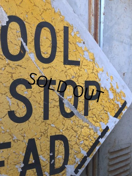 画像4: Vintage Road Sign SCHOOL BUS STOP AHEAD (T626) (4)