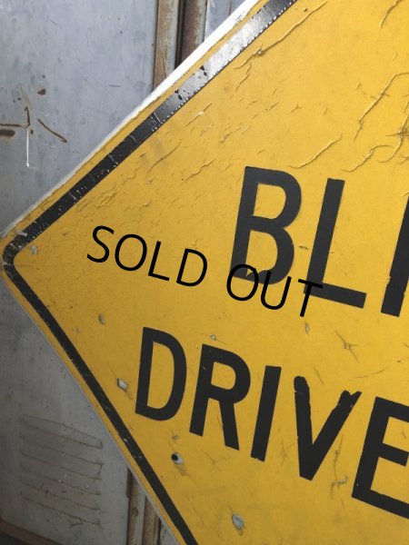 画像4: Vintage Road Sign BLIND DRIVEWAY (T651) (4)