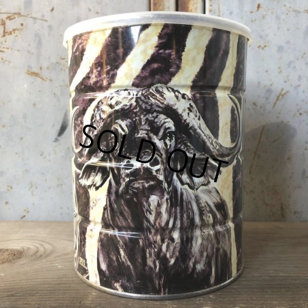 画像3: Vintage Safari Coffee Animal Tin Can Cape Buffalo (T656) (3)