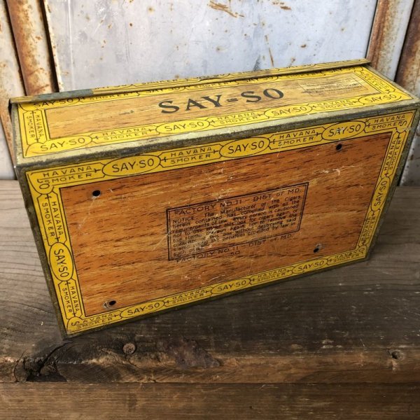 画像10: Vintage Cigar Tobacco Can SAY=SO (T724) (10)
