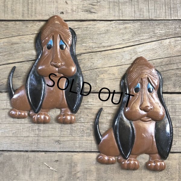 画像9: 60s Vintage Bassett Hounds Dog Sexton Wall Decor (T725) (9)