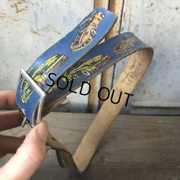 画像4: Vintage Matchbox Race Car Kids Leather Belt (T728) (4)