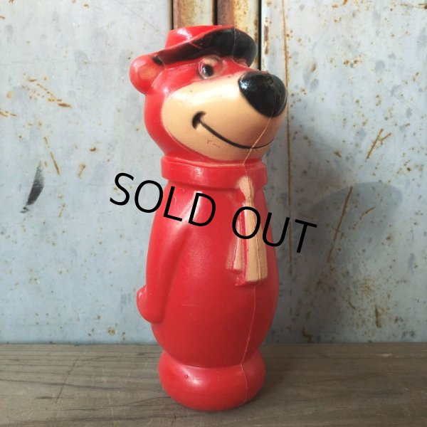 画像1: Vintage Yogi Bear Plastic Doll Red 18cm (T768)   (1)