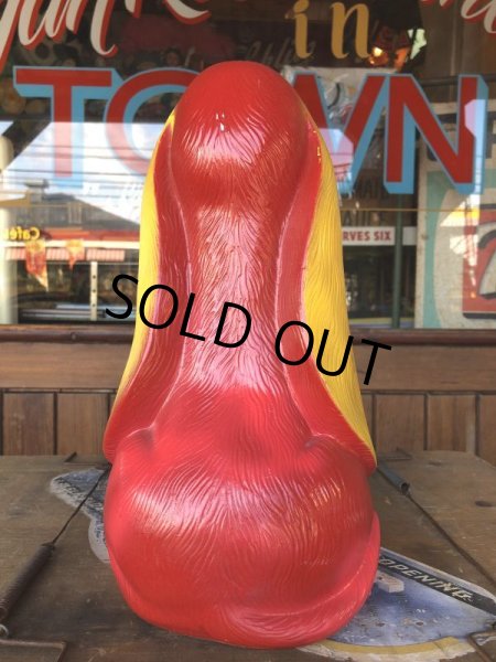 画像4: 70s Vintage NY Vinyl Plastic Dog Bank Basset hound Red (T779)  (4)