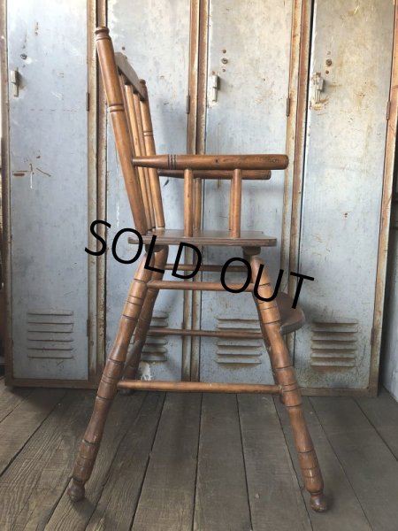 画像4: Antique Kid's Wood Hi-Chair (T782) (4)