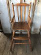 画像1: Antique Kid's Wood Hi-Chair (T782) (1)