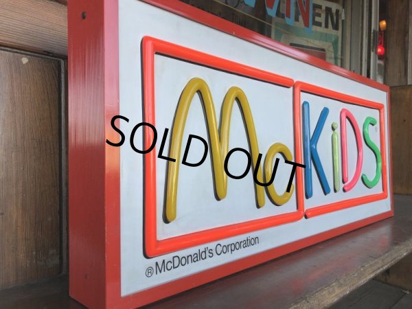 画像3: 80s Vintage McDonalds McKidS Store Display Lighted Sign (T848) (3)
