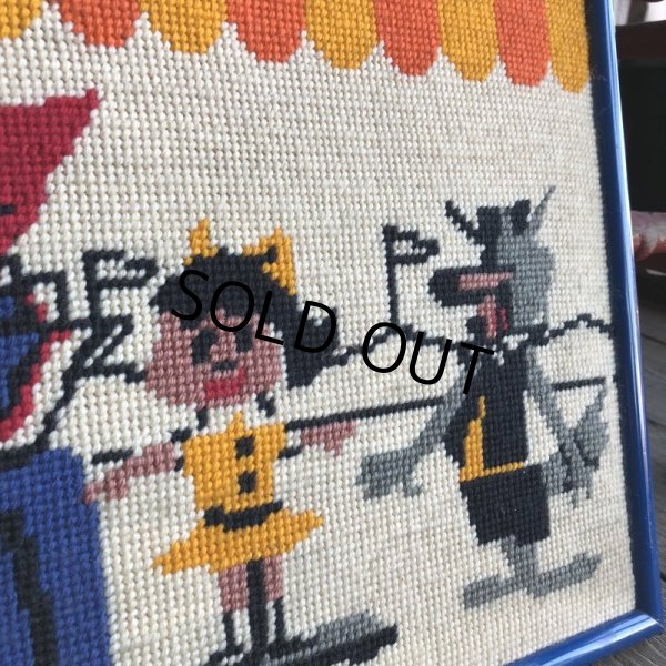 画像5: 70s Vintage BOZO the Clown Needlepoint Art Wall Hanging (T881) (5)