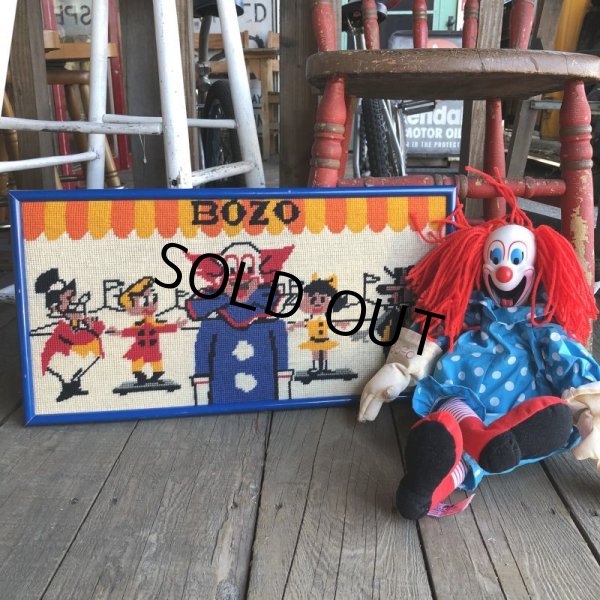 画像8: 70s Vintage BOZO the Clown Needlepoint Art Wall Hanging (T881) (8)