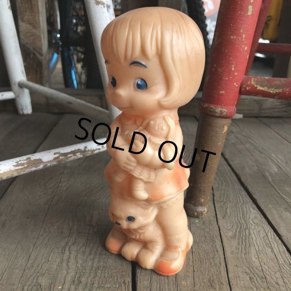 画像2: 60s Vintage Rubber Doll Cute Girl w/cat(Ｔ925) (2)