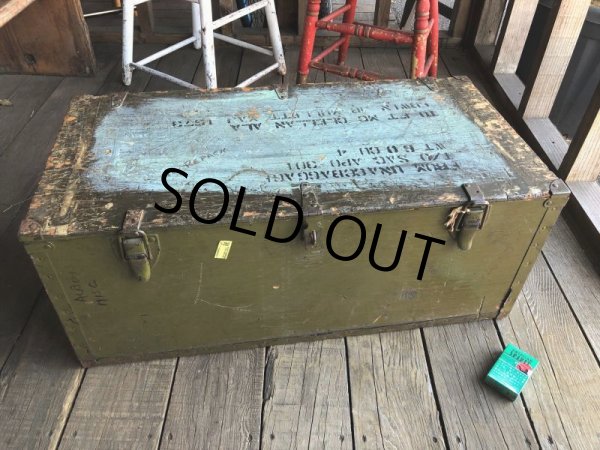 画像1: Vintage US Military Wooden Box Trunk (Ｔ946) (1)