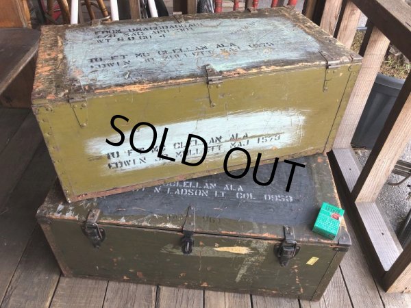 画像9: Vintage US Military Wooden Box Trunk (Ｔ946) (9)