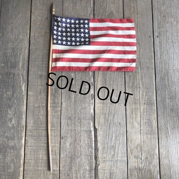 画像2: Vintage 48 Star Americacn Flag wooden pole (T914) 　 (2)