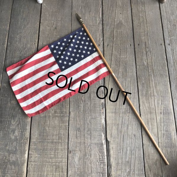 画像3: Vintage 50 Star Americacn Flag wooden pole (T913) 　 (3)