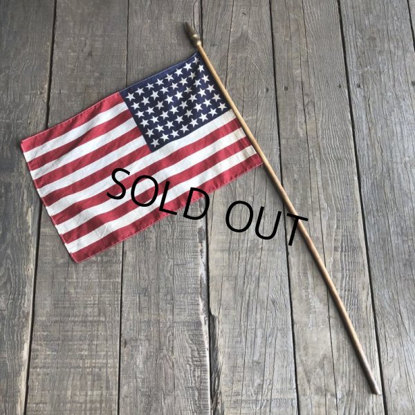 画像3: Vintage 48 Star Americacn Flag wooden pole (T914) 　 (3)