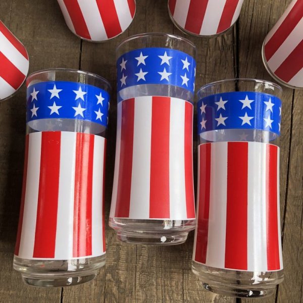 画像5: Vintage Groovy American Old Glory Stars and Stripes Glass (T915)   (5)
