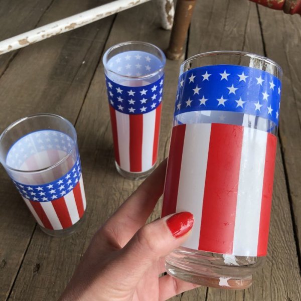 画像4: Vintage Groovy American Old Glory Stars and Stripes Glass (T916)   (4)