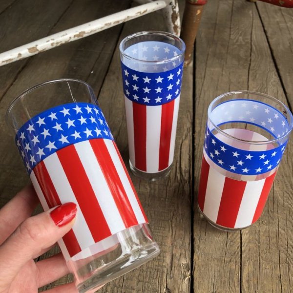 画像4: Vintage Groovy American Old Glory Stars and Stripes Glass (T917)   (4)
