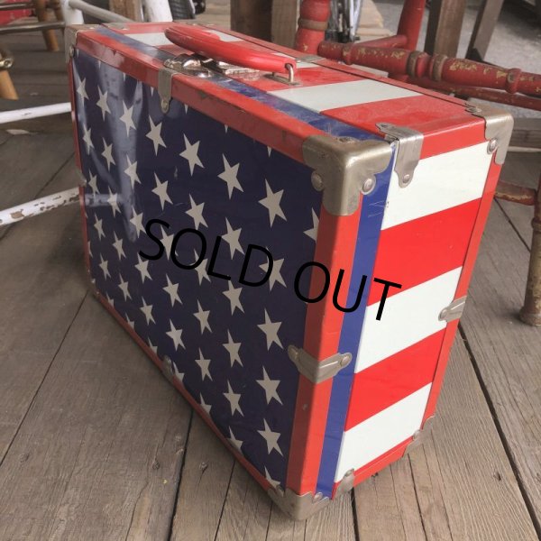 画像3: Vintage Groovy American Old Glory Stars and Stripes Roller Skates Carring Case Trunk (T409) (3)