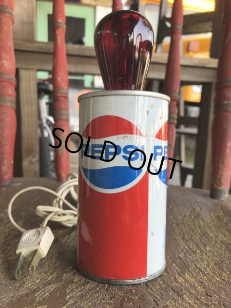 画像2: 70s Vintage Pepsi Cola Can Table Light Lamp (T920) (2)