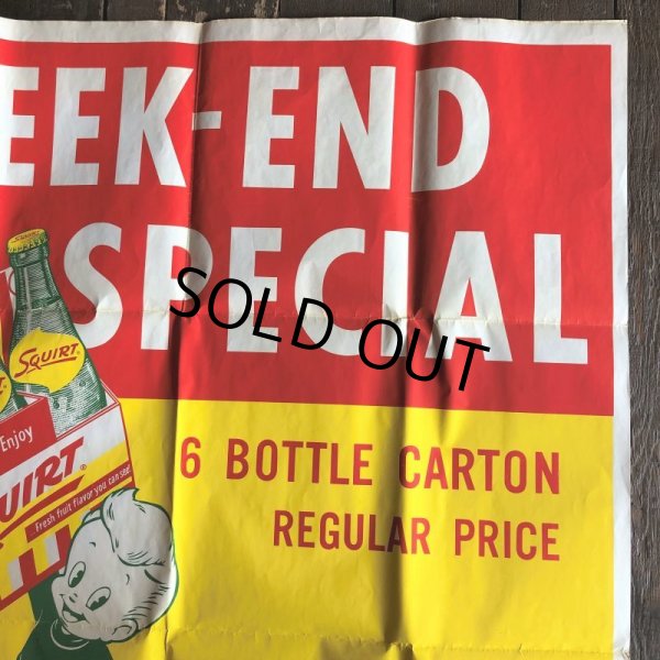 画像8: 50s Vintage Squirt Soda Store Display Sign Poster BIG!! (T967)  (8)