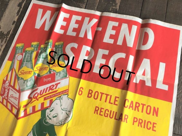 画像12: 50s Vintage Squirt Soda Store Display Sign Poster BIG!! (T967)  (12)