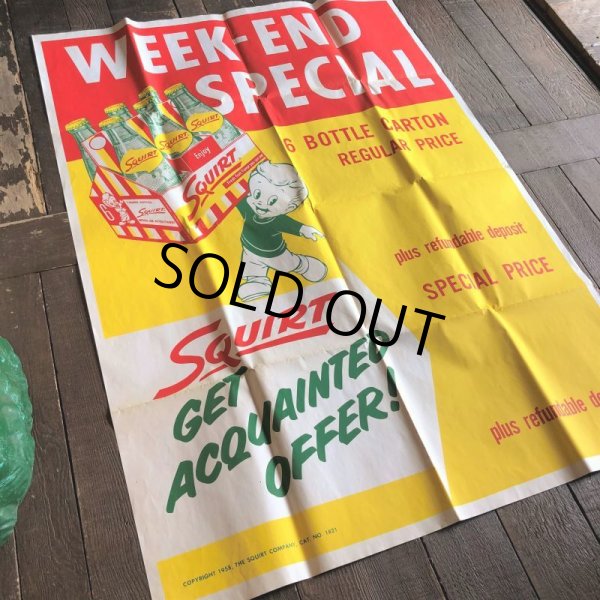 画像5: 50s Vintage Squirt Soda Store Display Sign Poster BIG!! (T967)  (5)