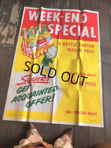 画像16: 50s Vintage Squirt Soda Store Display Sign Poster BIG!! (T967)  (16)