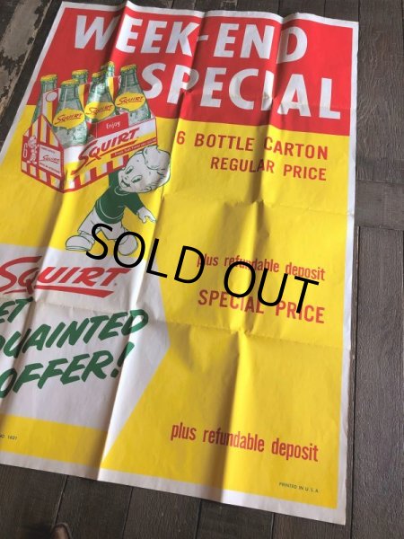 画像14: 50s Vintage Squirt Soda Store Display Sign Poster BIG!! (T967)  (14)