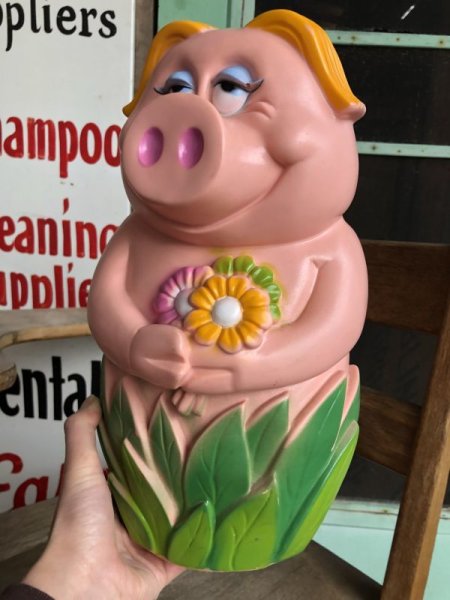 画像10: Vintage My toy Inc Plastic Coin Bank Lady Piggy (B018)  (10)