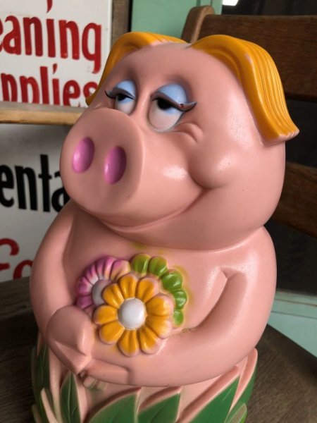 画像6: Vintage My toy Inc Plastic Coin Bank Lady Piggy (B018)  (6)