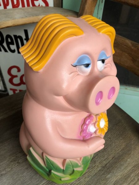 画像5: Vintage My toy Inc Plastic Coin Bank Lady Piggy (B018)  (5)