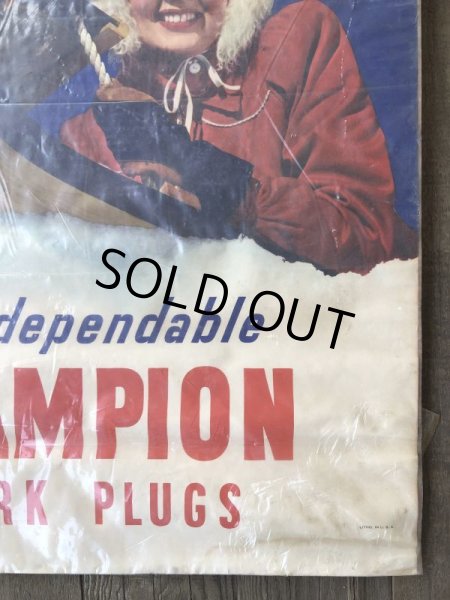 画像6: 40s Vintage Champion Spark Plugs Advertising Poster Sign (B025) (6)
