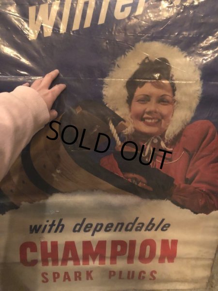 画像15: 40s Vintage Champion Spark Plugs Advertising Poster Sign (B025) (15)